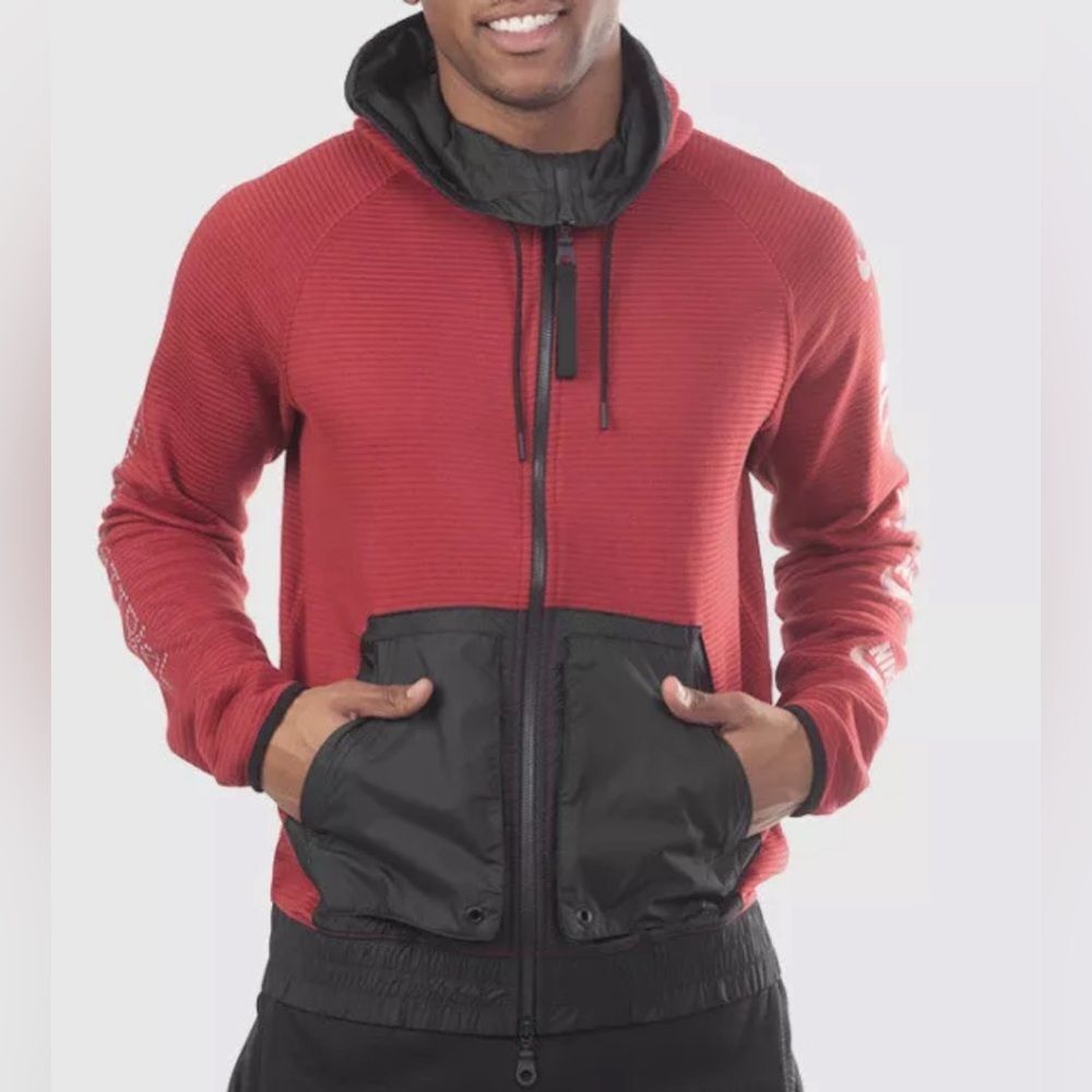 Nike International Mens Casual Athletic Workout Full zip Hoodie Thumbhole M